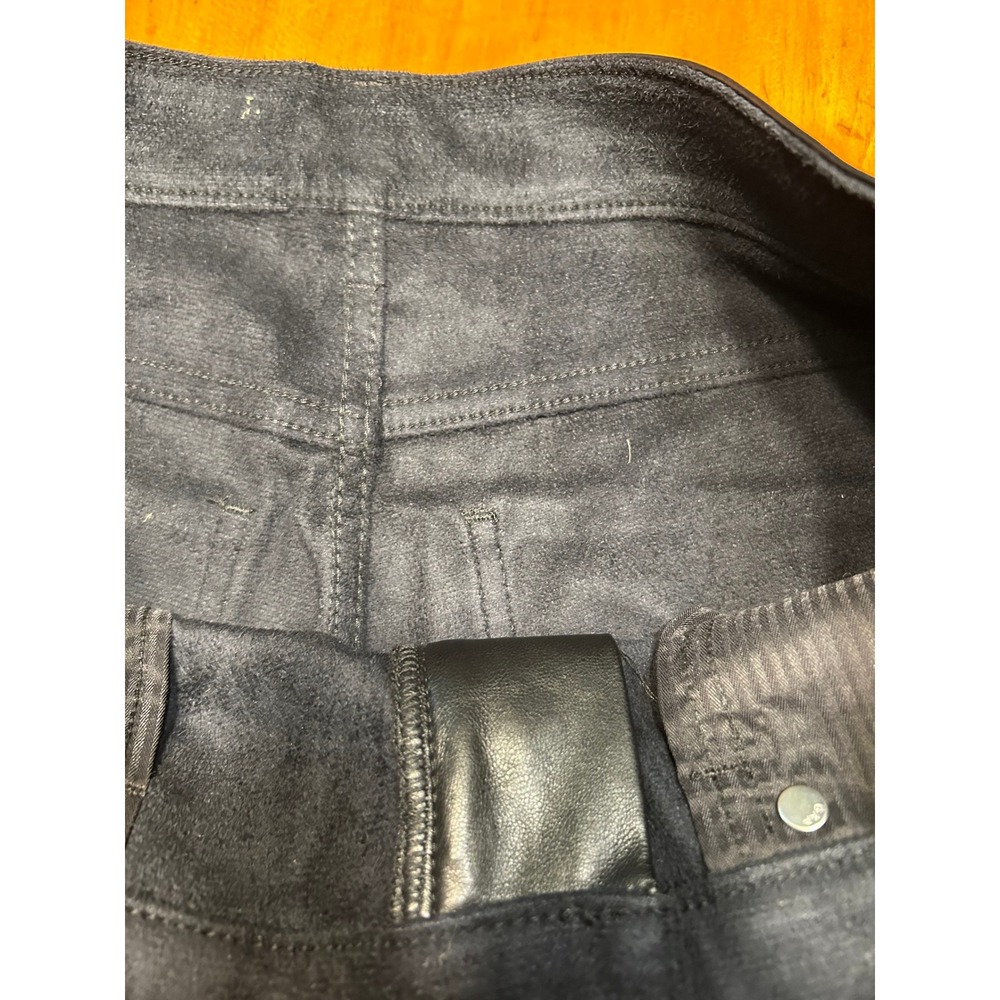 Gap High Rise Vintage Slim Faux Leather Pants Black Womens Edgy Quiet Luxury - Picture 9 of 11